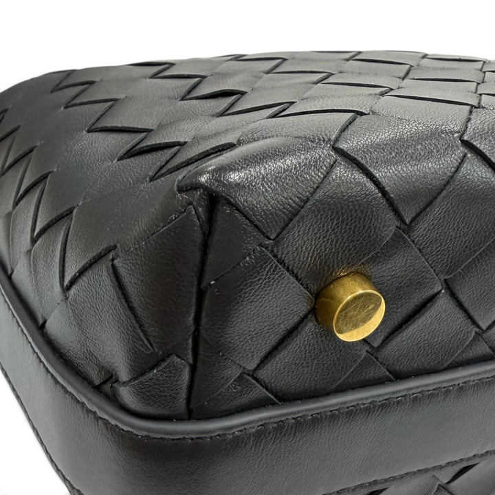 極美品★BOTTEGAVENETA ボッテガヴェネタ 754443 ウォレス イントレチャート レザー ハンドバッグ ダークグレー 定価445500円 保存袋付き