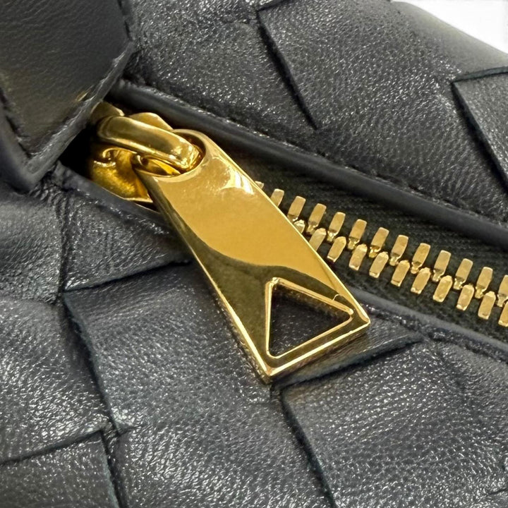 極美品★BOTTEGAVENETA ボッテガヴェネタ 754443 ウォレス イントレチャート レザー ハンドバッグ ダークグレー 定価445500円 保存袋付き