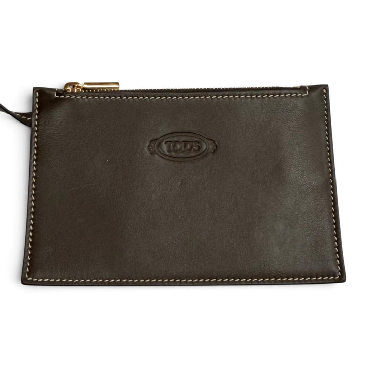 美品★TOD’S トッズ ラフィア チャーム・ポーチ付 レザー使い バスケット 2WAY かごバッグ トートバッグ ナチュラル ブラウン 伊製