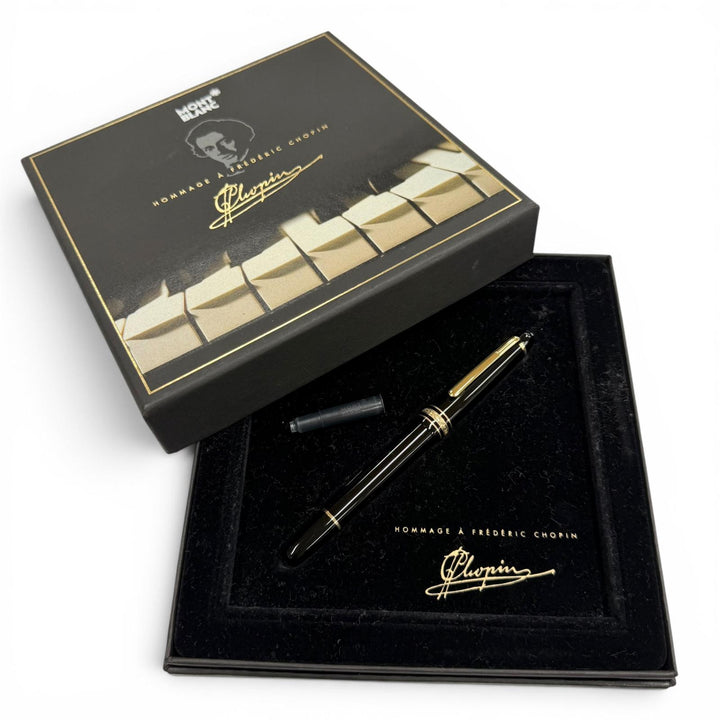 極美品▼MONTBLANC モンブラン マイスターシュテュック 145 クラシック オマージュ ア フレデリック ショパン ペン先14K Bニブ 万年筆