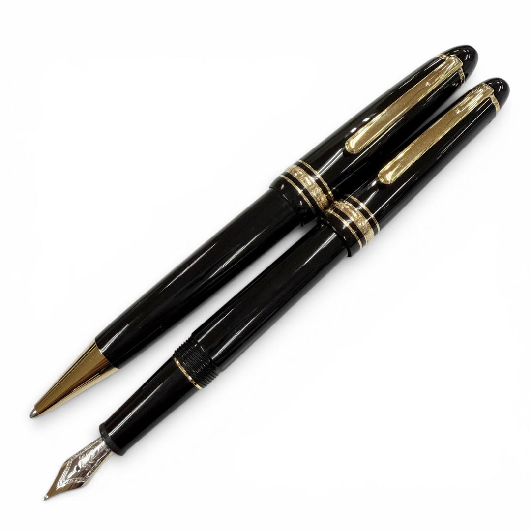 極美品▼MONTBLANC モンブラン マイスターシュテュック 145 クラシック ル グラン ペン先14K Fニブ ボールペン 2本セット 万年筆 筆記◎