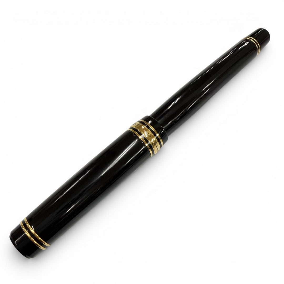 美品▼PILOT パイロット ペン先18K Mニブ 創立75周年記念 75th Anniversary 万年筆 ブラック ゴールド メンズ インク付き