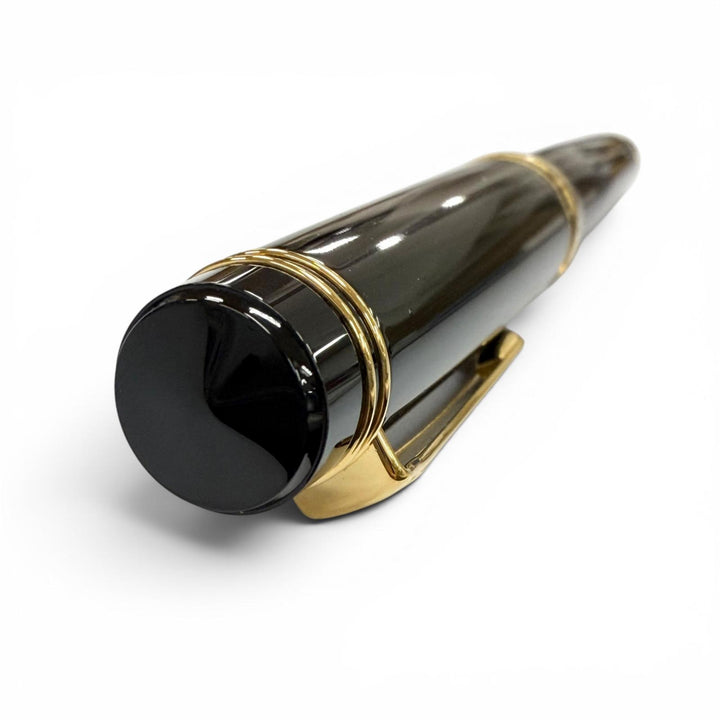 美品▼PILOT パイロット ペン先18K Mニブ 創立75周年記念 75th Anniversary 万年筆 ブラック ゴールド メンズ インク付き