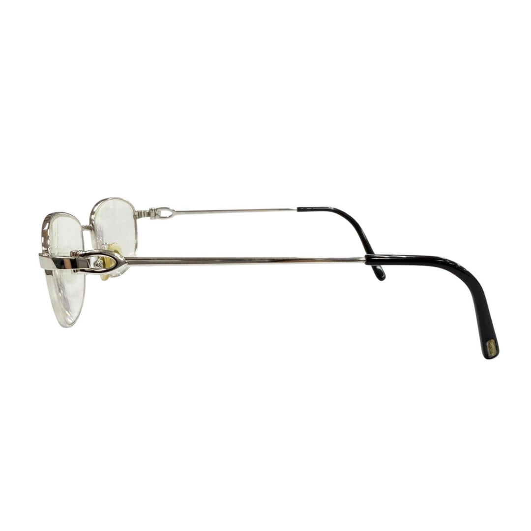 人気▼Cartier カルティエ 2C デコール メガネ 眼鏡 アイウェア シルバー ブラック 51□16 135 度入り フランス製 メンズ