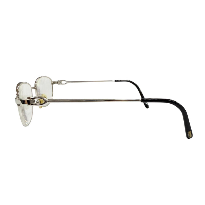 人気▼Cartier カルティエ 2C デコール メガネ 眼鏡 アイウェア シルバー ブラック 51□16 135 度入り フランス製 メンズ