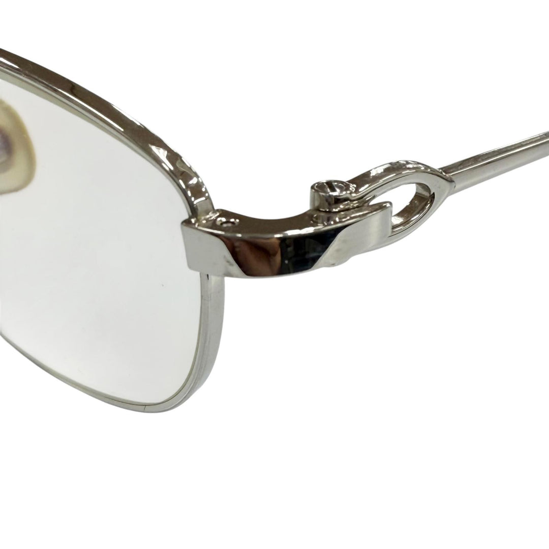 人気▼Cartier カルティエ 2C デコール メガネ 眼鏡 アイウェア シルバー ブラック 51□16 135 度入り フランス製 メンズ