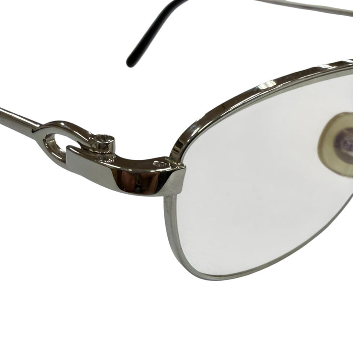 人気▼Cartier カルティエ 2C デコール メガネ 眼鏡 アイウェア シルバー ブラック 51□16 135 度入り フランス製 メンズ