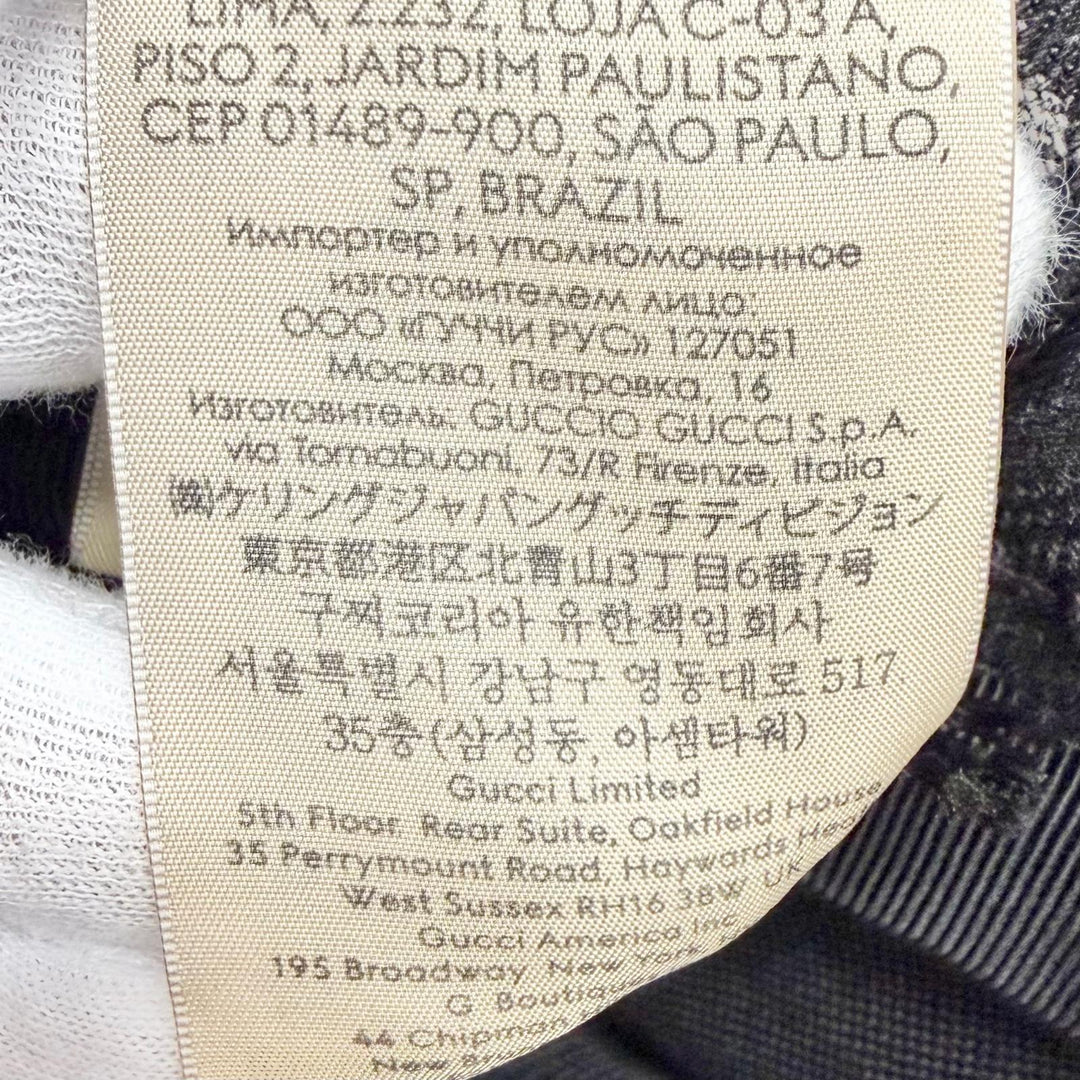 極美品△GUCCI グッチ 768647 コットン GGマーモント ロゴ レザートリミング バケットハット 帽子 ブラック S 56cm 正規品 保存袋付き