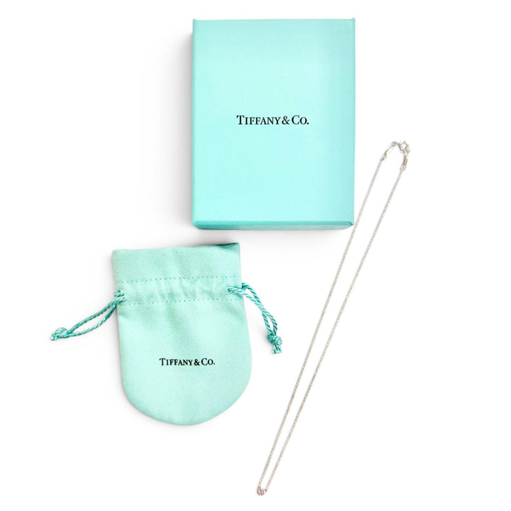 極美品△TIFFANY&amp;Co. ティファニー エルサペレッティ カラー バイ ザ ヤード ピンク サファイア ペンダント AG925 ネックレス 重量1.7g