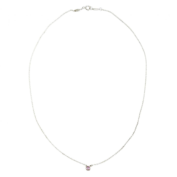 極美品△TIFFANY&amp;Co. ティファニー エルサペレッティ カラー バイ ザ ヤード ピンク サファイア ペンダント AG925 ネックレス 重量1.7g