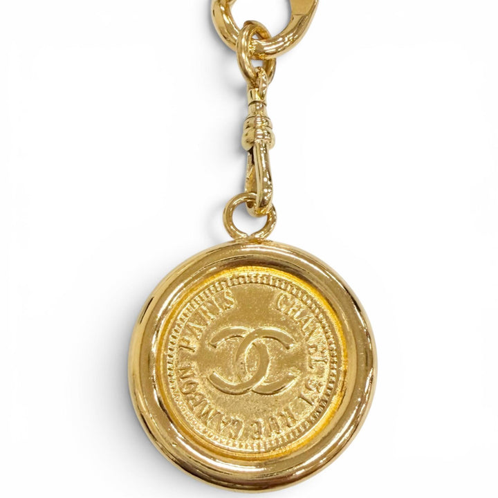 美品△CHANEL シャネル ヴィンテージ 31 RUE CAMBON GP ココマーク コインモチーフ チェーン ベルト ゴールド レディース 箱付き