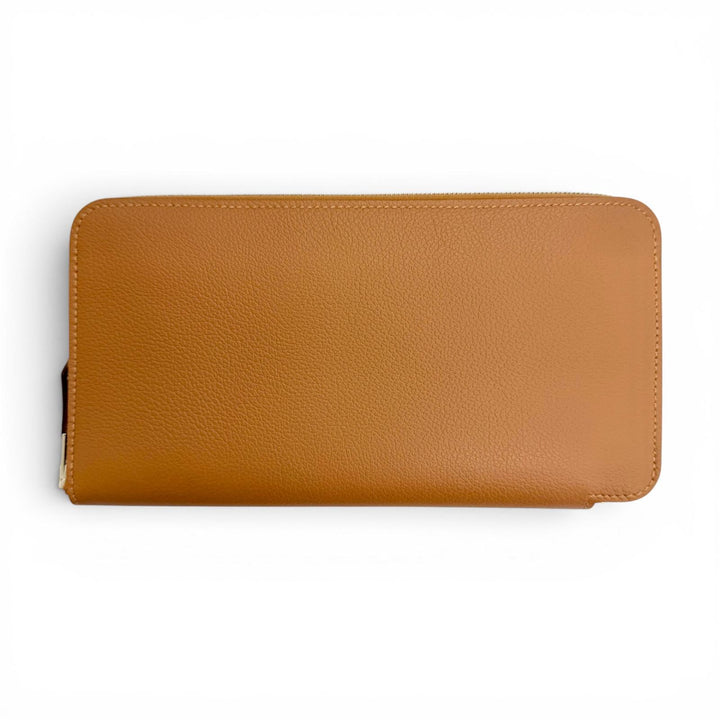 未使用△HERMES エルメス アザップ ロング シルクイン エバーカラー ゴールド シルバー金具 ラウンドファスナー 長財布 W刻印 仏製 箱付