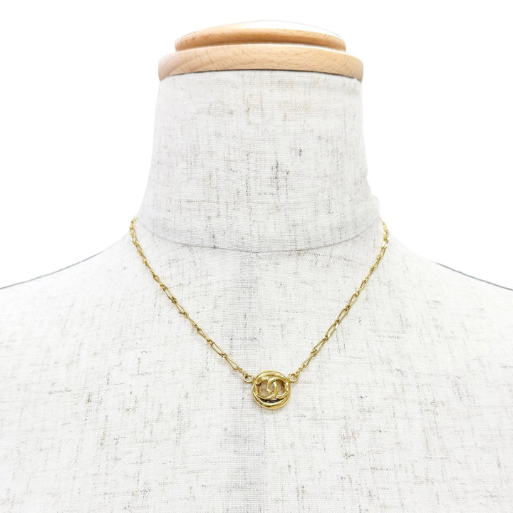 良品△CHANEL シャネル ヴィンテージ サークルココマーク 1983 ネックレス アクセサリー ゴールド フランス製 レディース