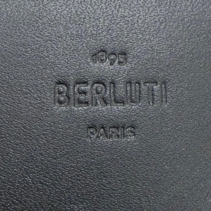 美品▼BERLUTI ベルルッティ 2025年製 インブイア フラップ カードホルダー レザー カリグラフィ 二つ折り 名刺入れ 伊製 定価100650円