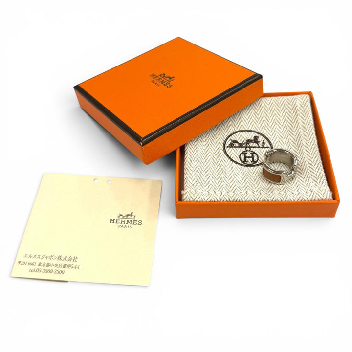 極美品★HERMES エルメス イヤーカフ オランプ PM ゴールド ヴォーエプソン シルバー金具 フランス製 レディース 箱・保存袋付き