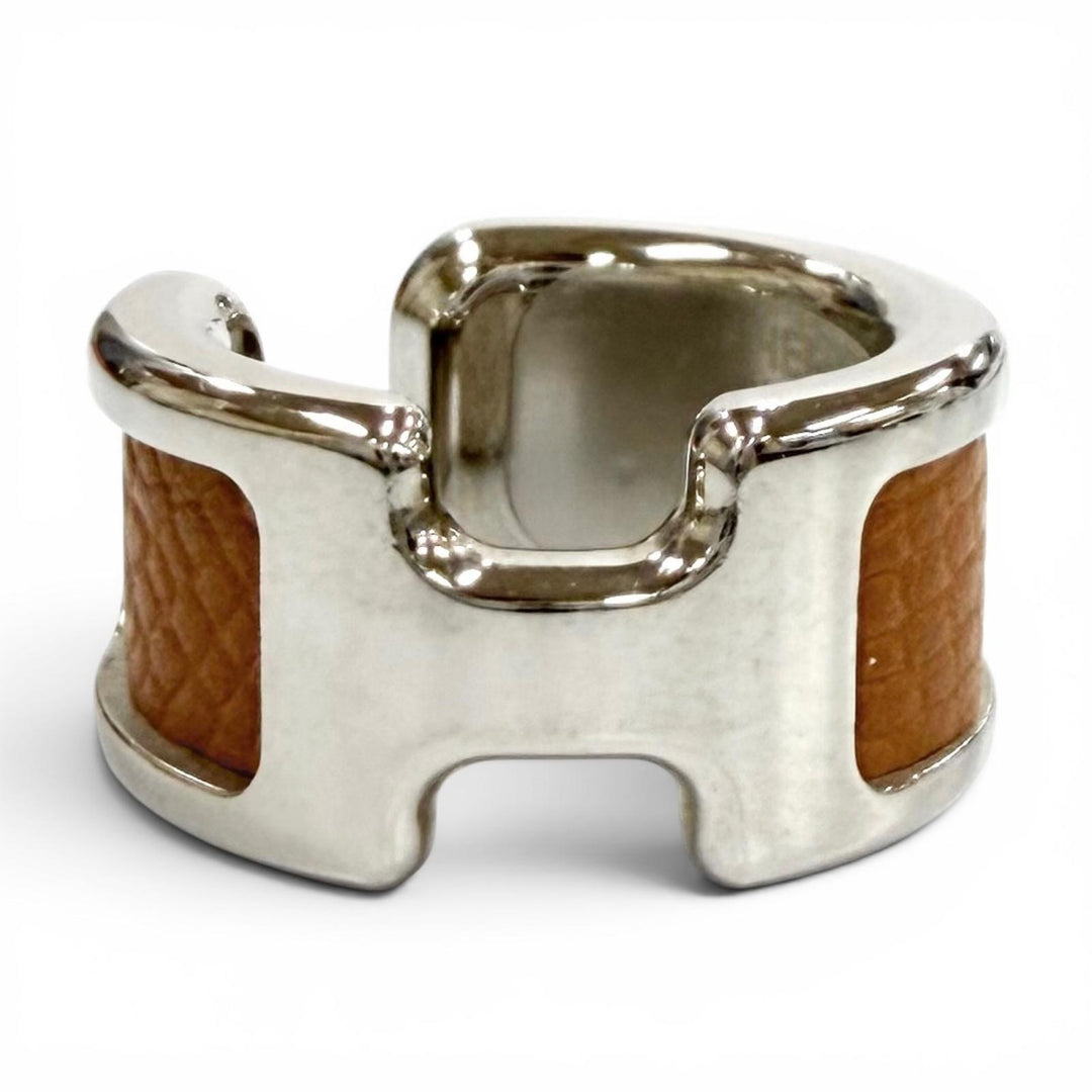 極美品★HERMES エルメス イヤーカフ オランプ PM ゴールド ヴォーエプソン シルバー金具 フランス製 レディース 箱・保存袋付き