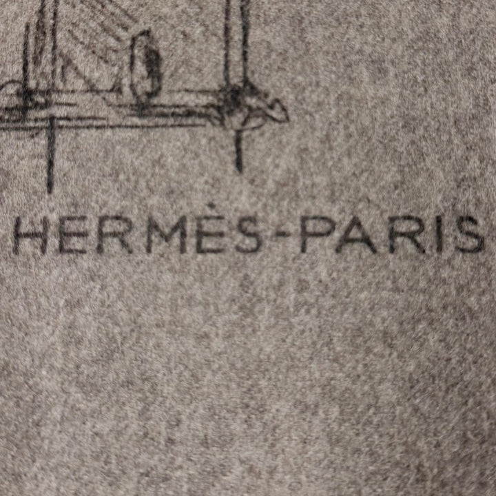 未使用品▼HERMES エルメス カヴァルカドゥール エスキス カシミヤ100% エトゥープ 現行品 フリンジ マフラー 伊製 メンズ 定価272800円