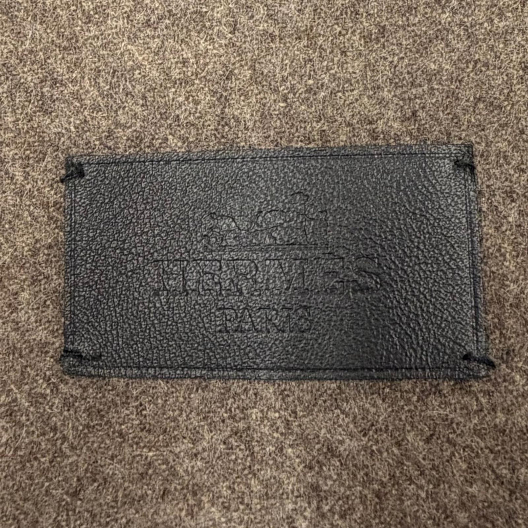 未使用品▼HERMES エルメス カヴァルカドゥール エスキス カシミヤ100% エトゥープ 現行品 フリンジ マフラー 伊製 メンズ 定価272800円