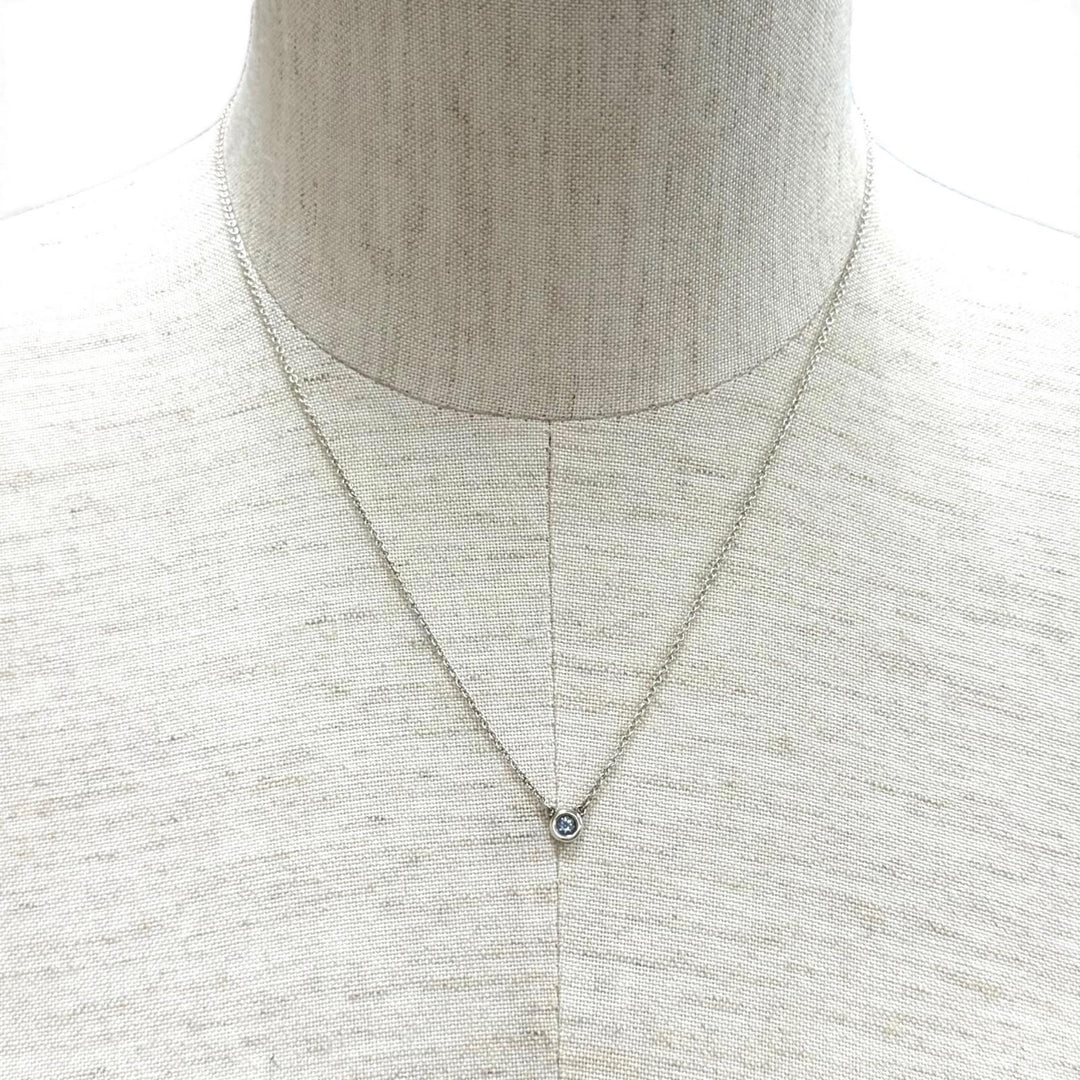 美品★TIFFANY&amp;Co. ティファニー エルサペレッティ カラー バイ ザ ヤード アクアマリン ペンダント AG925 2025年1月購入品 重量1.7g