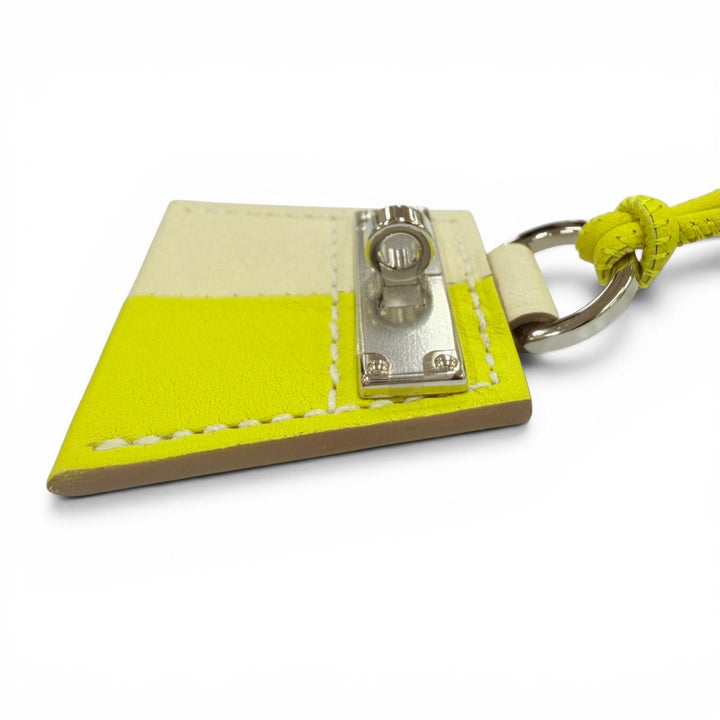 未使用品☆HERMES エルメス モンプティケリー ネックレス レザー ライム/クレ シルバー金具 フランス製 レディース 箱・保存袋付き