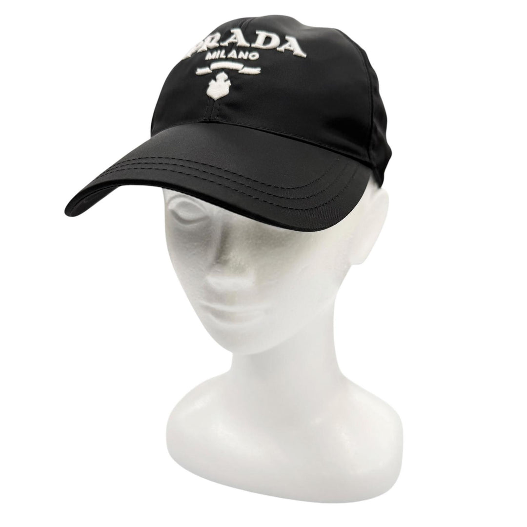 美品▼PRADA プラダ 2HC274 ナイロン RE-NYLON ロゴ刺繍 帽子 ベースボールキャップ ブラック L イタリア製 正規品 メンズ ユニセックス