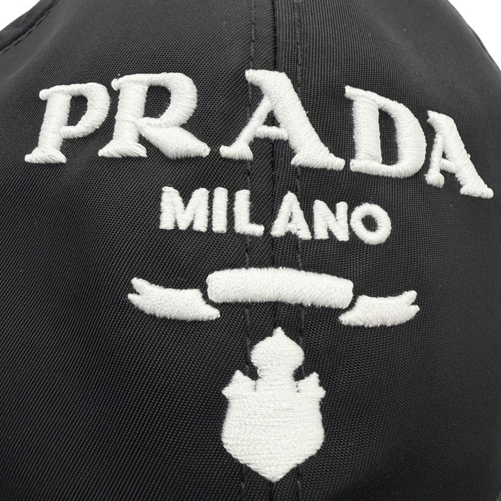 美品▼PRADA プラダ 2HC274 ナイロン RE-NYLON ロゴ刺繍 帽子 ベースボールキャップ ブラック L イタリア製 正規品 メンズ ユニセックス