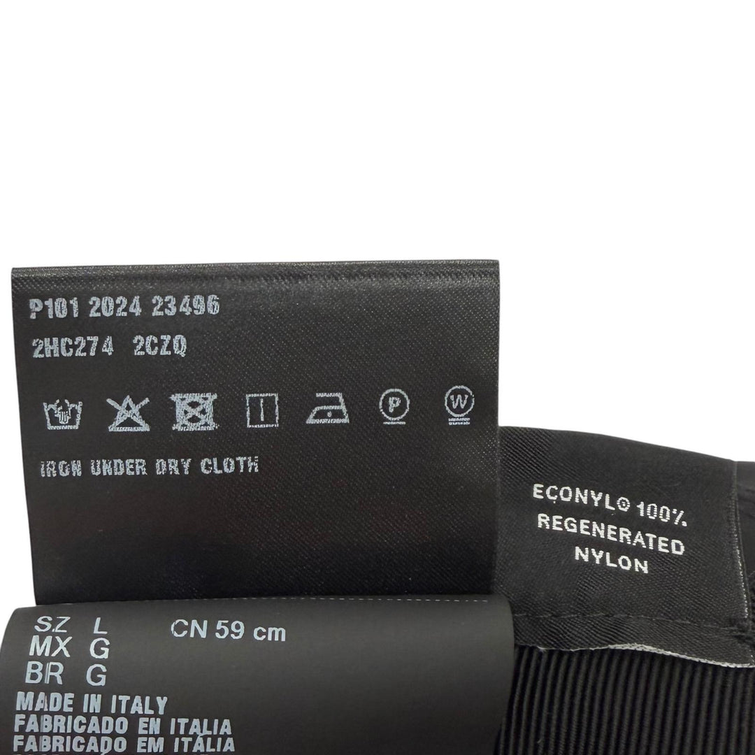 美品▼PRADA プラダ 2HC274 ナイロン RE-NYLON ロゴ刺繍 帽子 ベースボールキャップ ブラック L イタリア製 正規品 メンズ ユニセックス