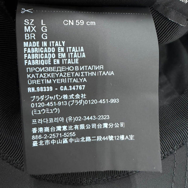 美品▼PRADA プラダ 2HC274 ナイロン RE-NYLON ロゴ刺繍 帽子 ベースボールキャップ ブラック L イタリア製 正規品 メンズ ユニセックス