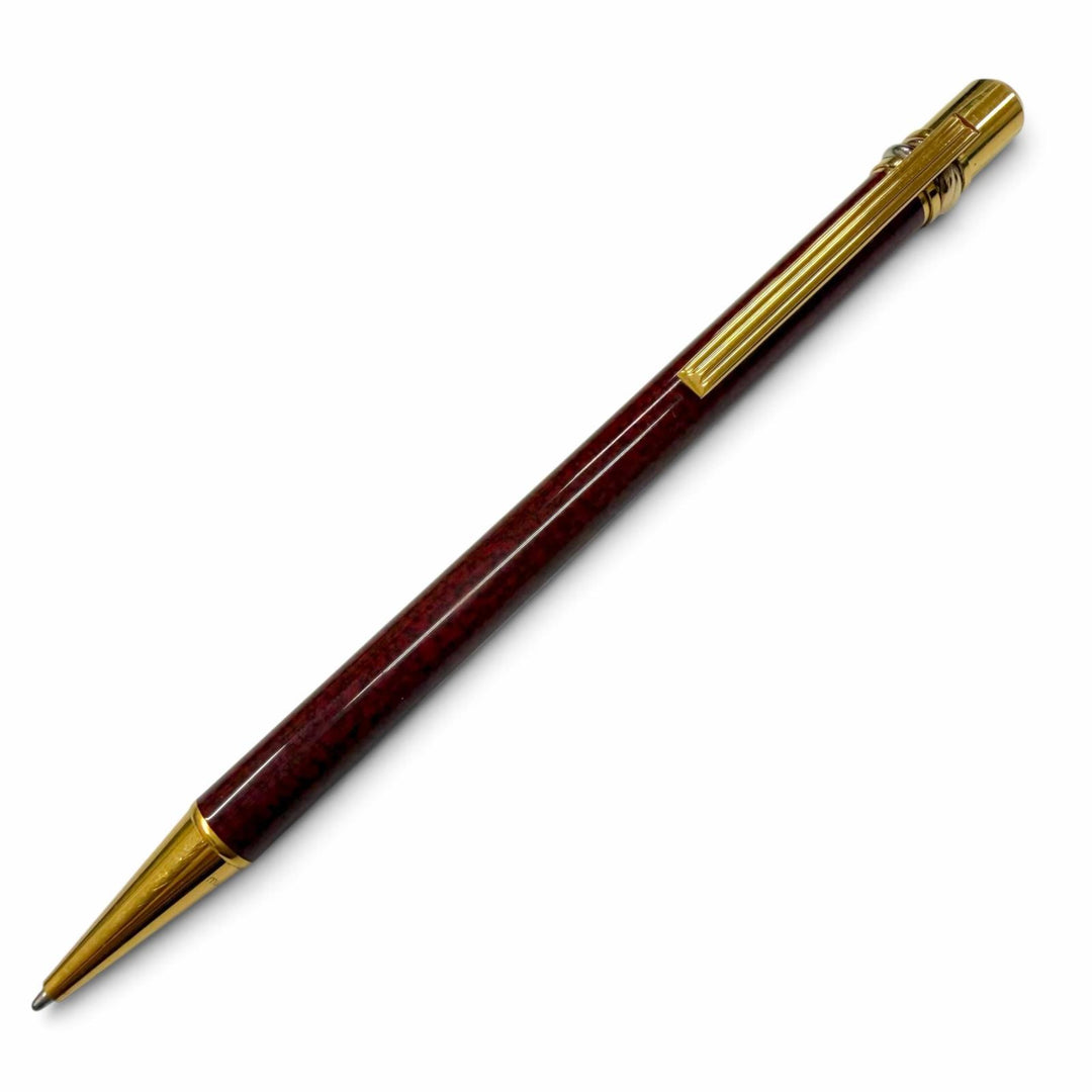 良品▼Cartier カルティエ ヴィンテージ マスト ドゥ カルティエ トリニティ マーブル柄 ツイスト式 ボールペン ボルドー 筆記確認済み