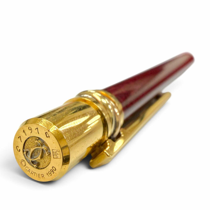 良品▼Cartier カルティエ ヴィンテージ マスト ドゥ カルティエ トリニティ マーブル柄 ツイスト式 ボールペン ボルドー 筆記確認済み