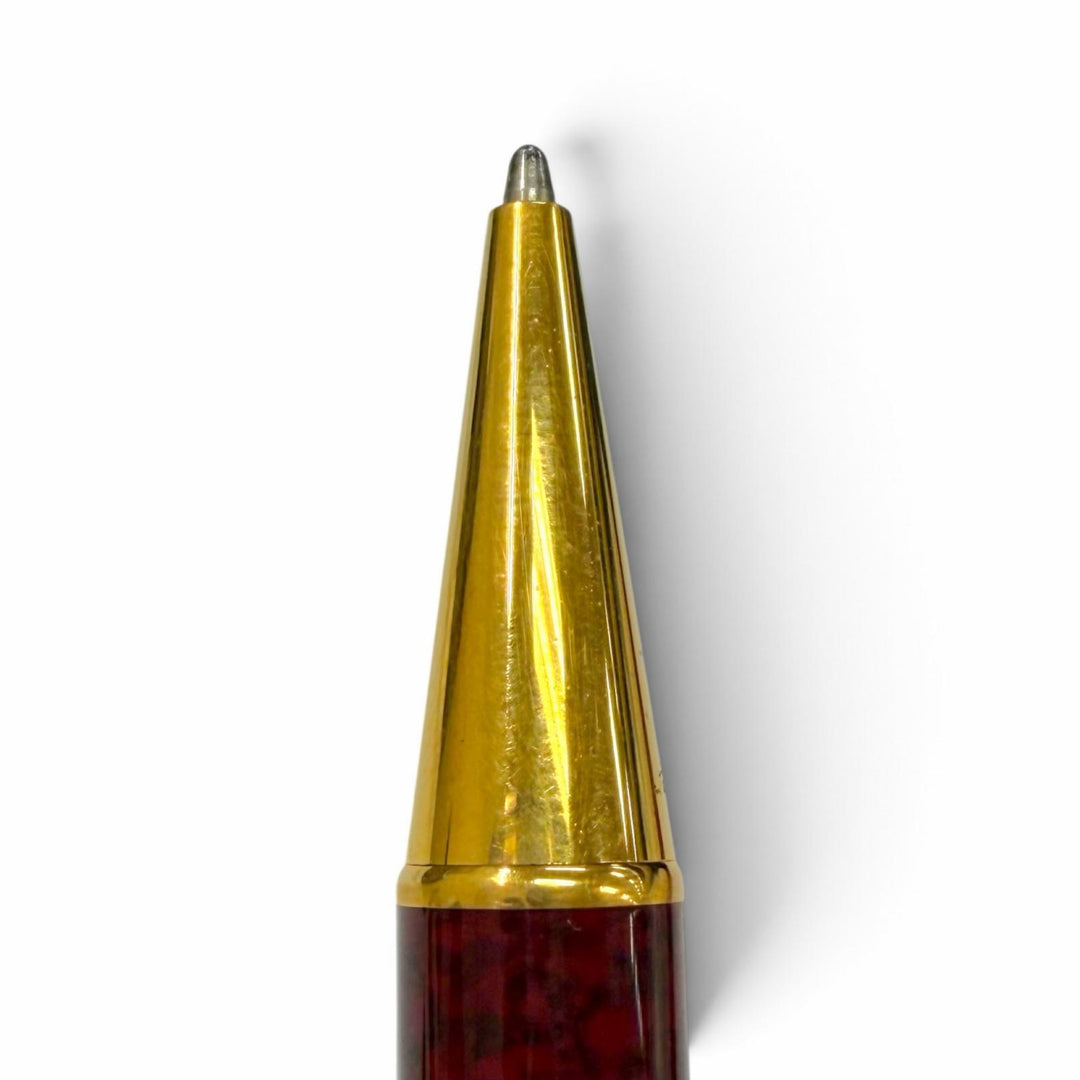 良品▼Cartier カルティエ ヴィンテージ マスト ドゥ カルティエ トリニティ マーブル柄 ツイスト式 ボールペン ボルドー 筆記確認済み
