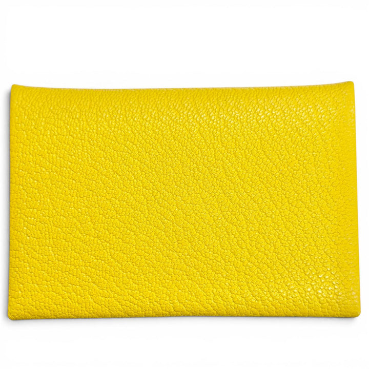 極美品△HERMES エルメス カルヴィ ヴェルソ シェーブルミゾル クミン ブルーザンジバル シルバー金具 カードケース B刻印 仏製 箱付き