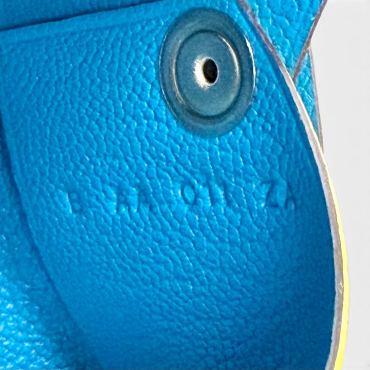 極美品△HERMES エルメス カルヴィ ヴェルソ シェーブルミゾル クミン ブルーザンジバル シルバー金具 カードケース B刻印 仏製 箱付き