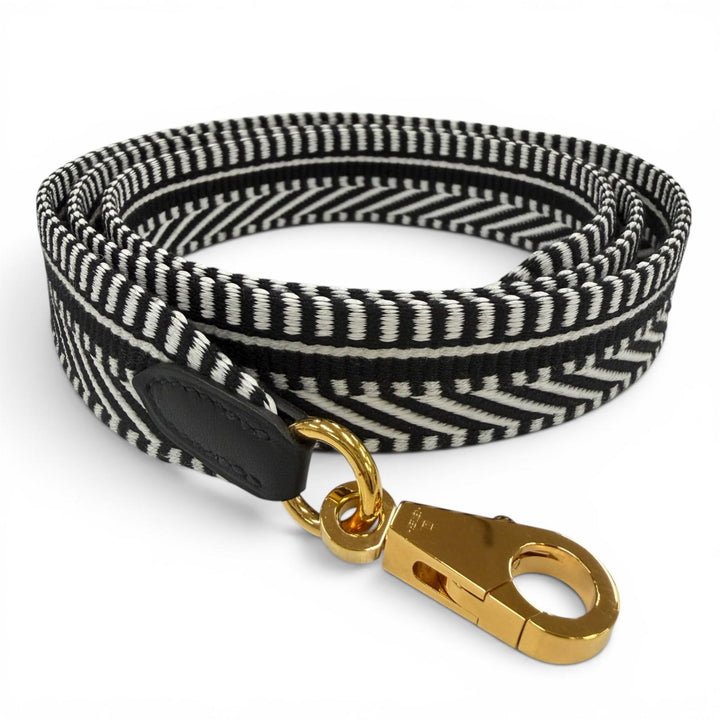 美品☆HERMES エルメス バンドリエール サングル カヴァル 25mm ゴールド金具 ショルダーストラップ ブラック ホワイト B刻印 フランス製