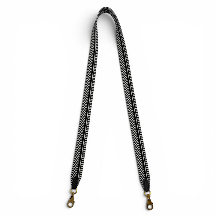 美品☆HERMES エルメス バンドリエール サングル カヴァル 25mm ゴールド金具 ショルダーストラップ ブラック ホワイト B刻印 フランス製