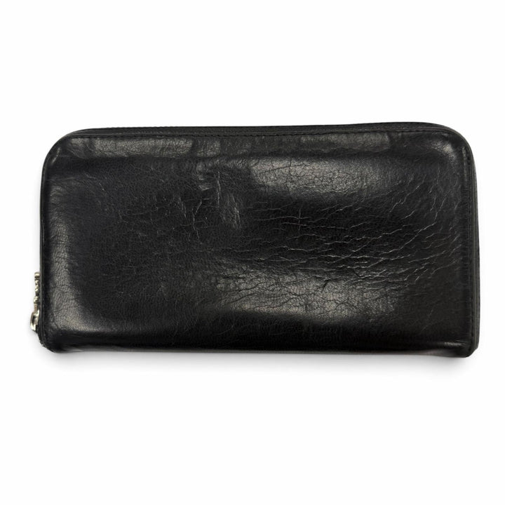 良品▼CHROME HEARTS クロムハーツ REC F 3PTCH/REC-F ZIP レザー 3セメタリークロスパッチ ラウンドファスナー ロングウォレット 長財布