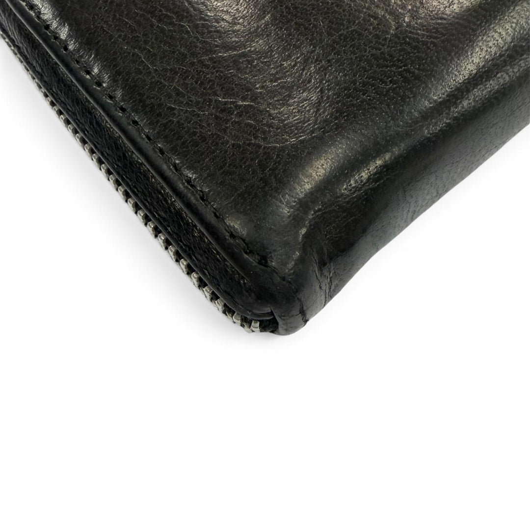 良品▼CHROME HEARTS クロムハーツ REC F 3PTCH/REC-F ZIP レザー 3セメタリークロスパッチ ラウンドファスナー ロングウォレット 長財布