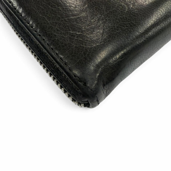 良品▼CHROME HEARTS クロムハーツ REC F 3PTCH/REC-F ZIP レザー 3セメタリークロスパッチ ラウンドファスナー ロングウォレット 長財布