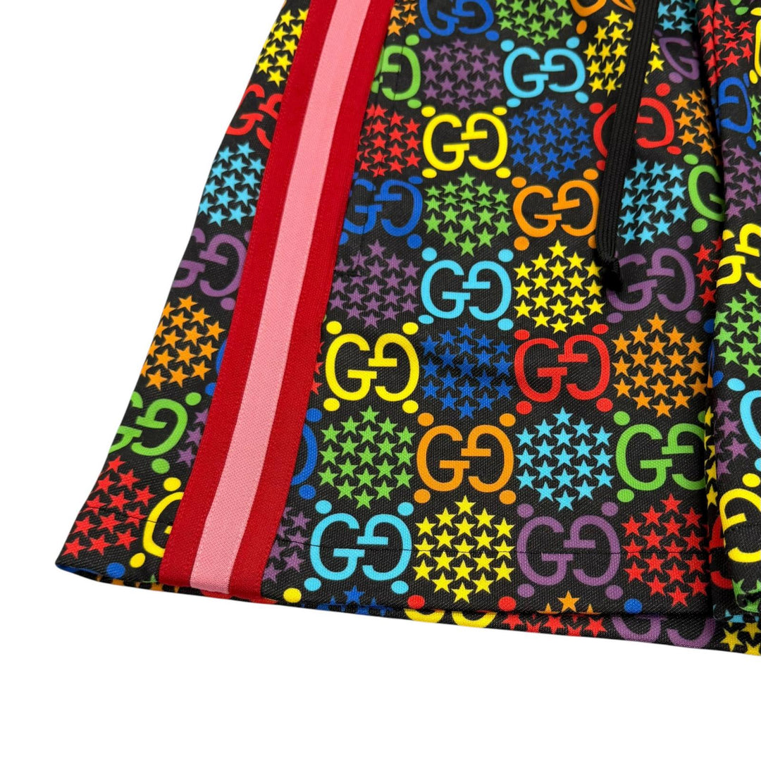 極美品★GUCCI グッチ 609948 GGサイケデリック サイドライン ショートパンツ ボトムス マルチ XS イタリア製 正規品 レディース