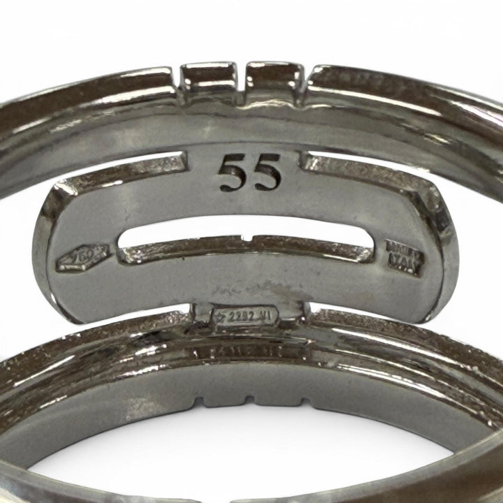 極美品▼BVLGARI ブルガリ AN853974 パレンテシ 750(WG) リング 指輪 シルバー 55 (JP14号) イタリア製 重量10.78g メンズ レディース