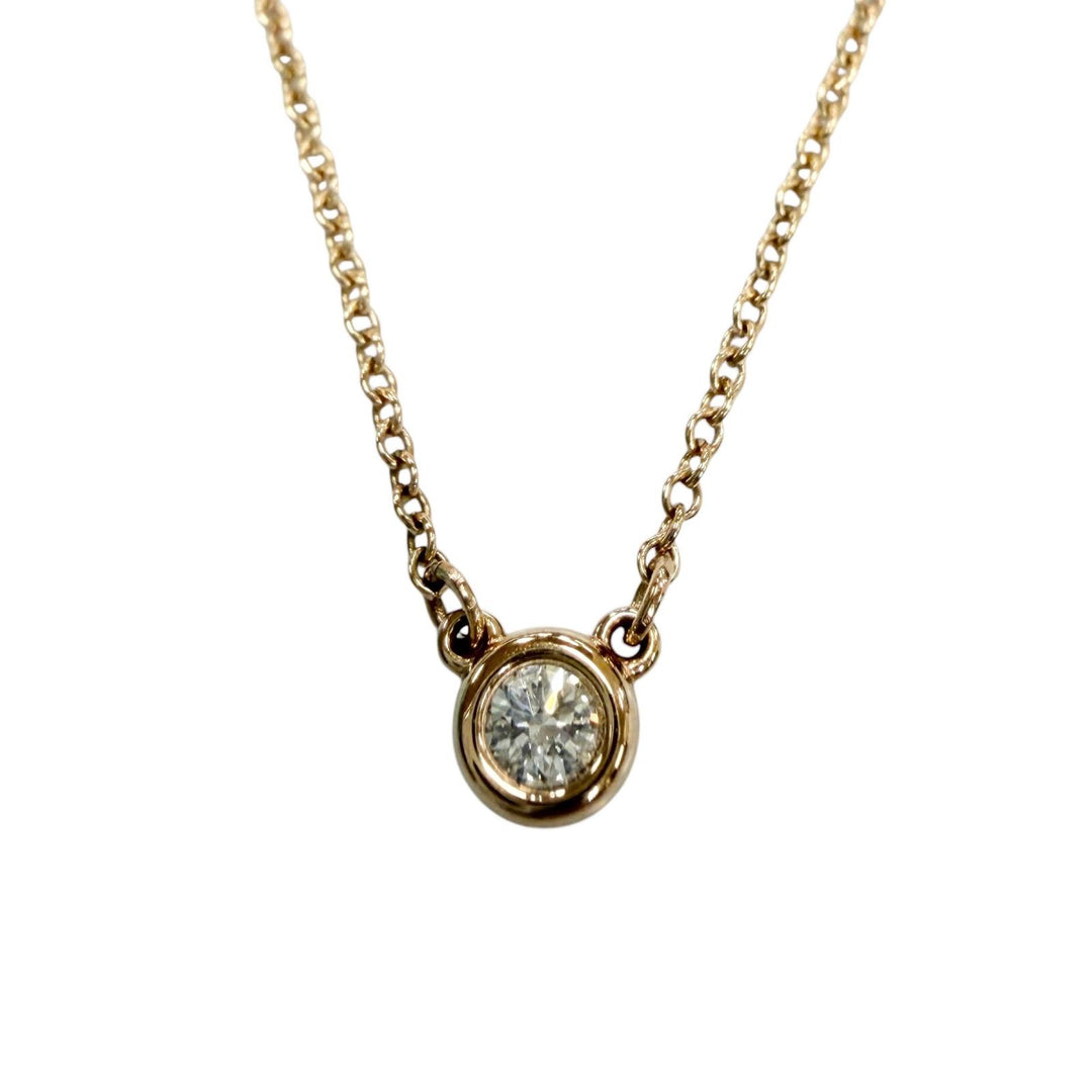 極美品▼TIFFANY&amp;Co. ティファニー バイザヤード 750(PG) 1Pダイヤモンド 約0.14ct 26年6月購入 ネックレス ゴールド 重量2.3g 箱付き