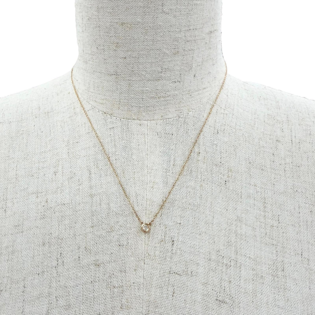 極美品▼TIFFANY&amp;Co. ティファニー バイザヤード 750(PG) 1Pダイヤモンド 約0.14ct 26年6月購入 ネックレス ゴールド 重量2.3g 箱付き