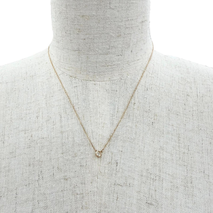 極美品▼TIFFANY&amp;Co. ティファニー バイザヤード 750(PG) 1Pダイヤモンド 約0.14ct 26年6月購入 ネックレス ゴールド 重量2.3g 箱付き