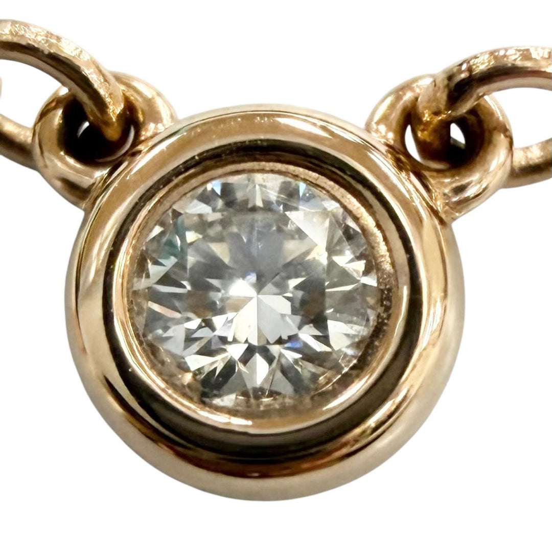 極美品▼TIFFANY&amp;Co. ティファニー バイザヤード 750(PG) 1Pダイヤモンド 約0.14ct 26年6月購入 ネックレス ゴールド 重量2.3g 箱付き