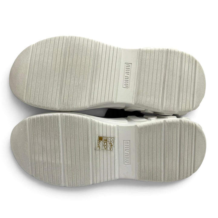 美品★GUCCI グッチ 795453 リウェブ ビジュー付 シェリーライン レザー スニーカー ホワイト 37 イタリア製 レディース 保存袋付き