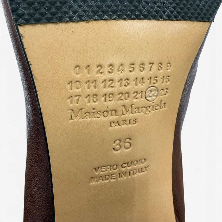 美品☆Maison Margiela 22 メゾンマルジェラ22 S58WU0260 TABI タビ レザー ショートブーツ ブラウン 36 イタリア製 箱・保存袋付き