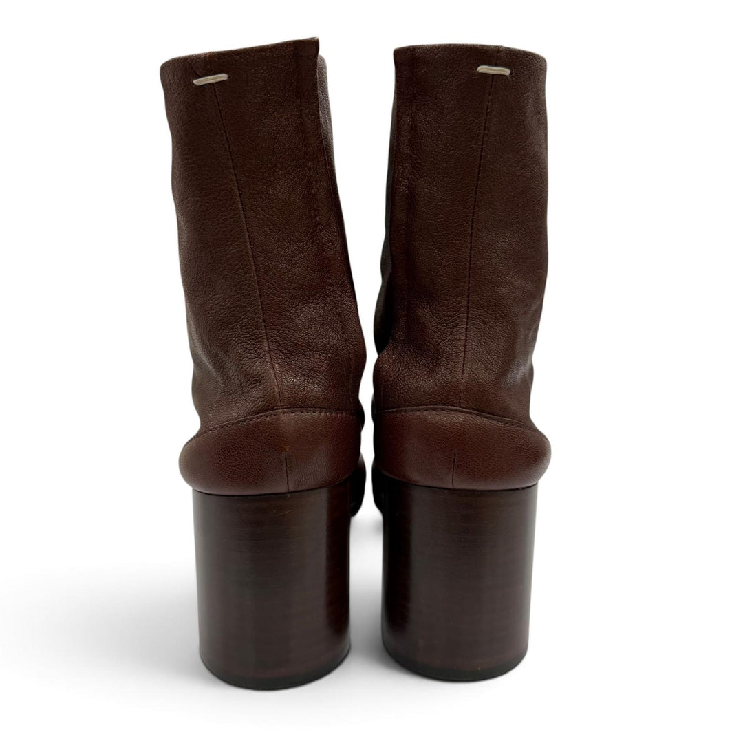 美品☆Maison Margiela 22 メゾンマルジェラ22 S58WU0260 TABI タビ レザー ショートブーツ ブラウン 36 イタリア製 箱・保存袋付き