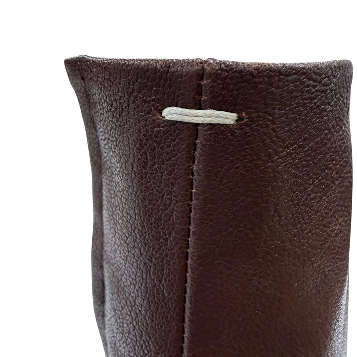 美品☆Maison Margiela 22 メゾンマルジェラ22 S58WU0260 TABI タビ レザー ショートブーツ ブラウン 36 イタリア製 箱・保存袋付き
