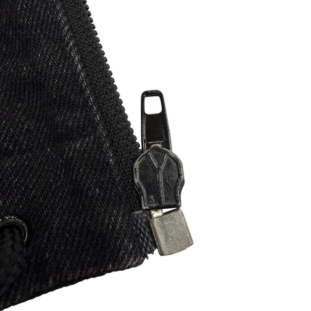 美品▼BALENCIAGA バレンシアガ 529213 ロゴプリント デニム切替 オーバーサイズ ZIPUP ポプリンシャツ トラックジャケット 34 正規品