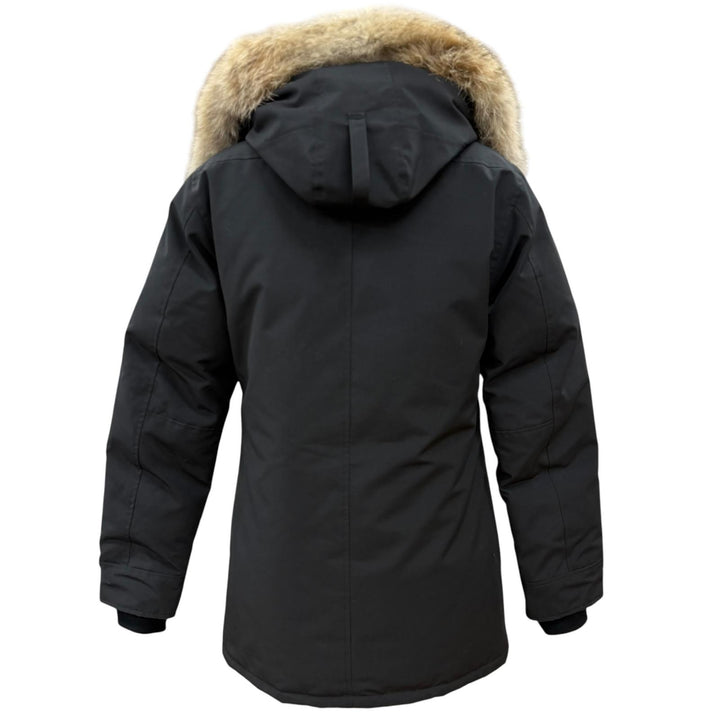美品▼CANADA GOOSE カナダグース 3438JM Jasper Parka ロゴワッペン ファー フーデッド ダウンジャケット S サザビーリーグ 国内正規品
